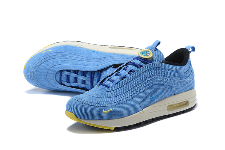 2018 Men Nike Air Max 97 Blue Yellow Shoes